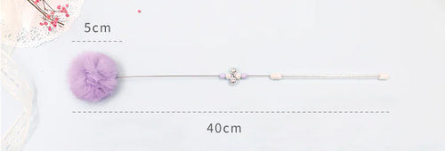 Load image into Gallery viewer, Colorful Pom Pom Cat Teaser Wand with Bell Toy
