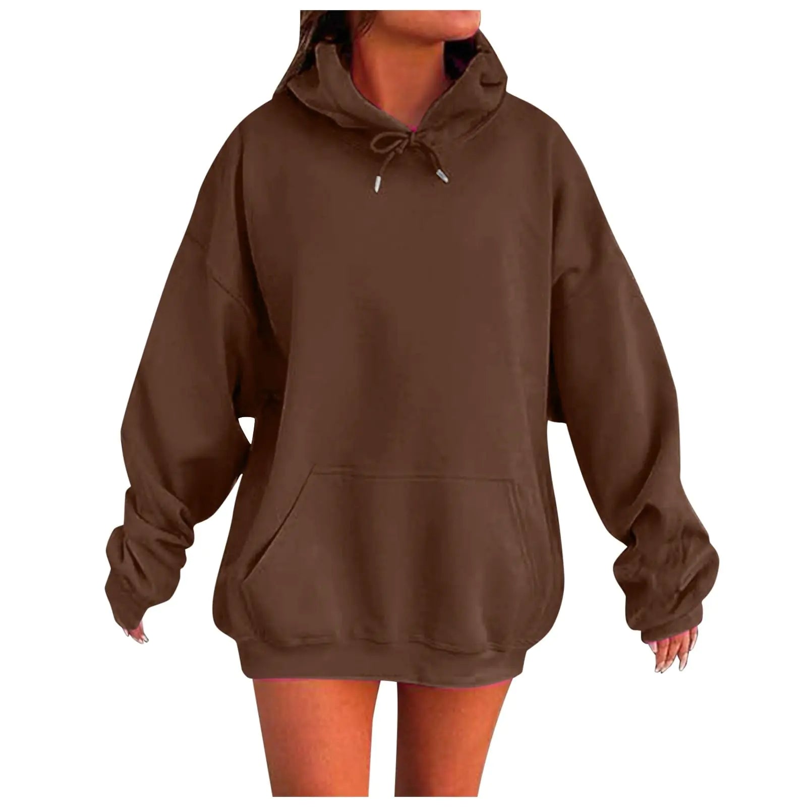 Purple Hoodie Women Oversized Hoodies Casual Long Sleeve Fleece Pullover Winter Plus Size Drop Shoulder Pocket Sweatshirts Trendy Hoodies Plus Size