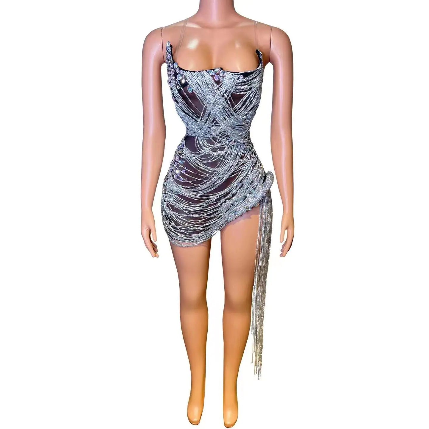 Women's Sleeveless Halter Trailing Sheath Dress