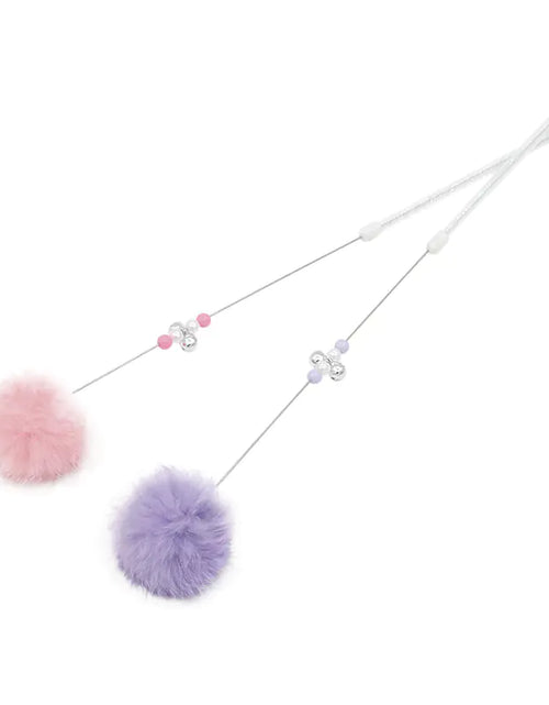 Load image into Gallery viewer, Colorful Pom Pom Cat Teaser Wand with Bell Toy
