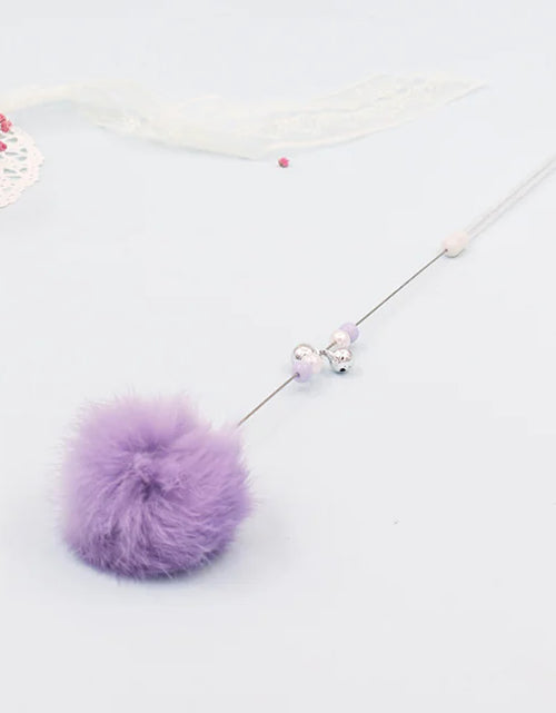Load image into Gallery viewer, Colorful Pom Pom Cat Teaser Wand with Bell Toy

