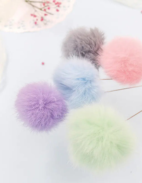Load image into Gallery viewer, Colorful Pom Pom Cat Teaser Wand with Bell Toy
