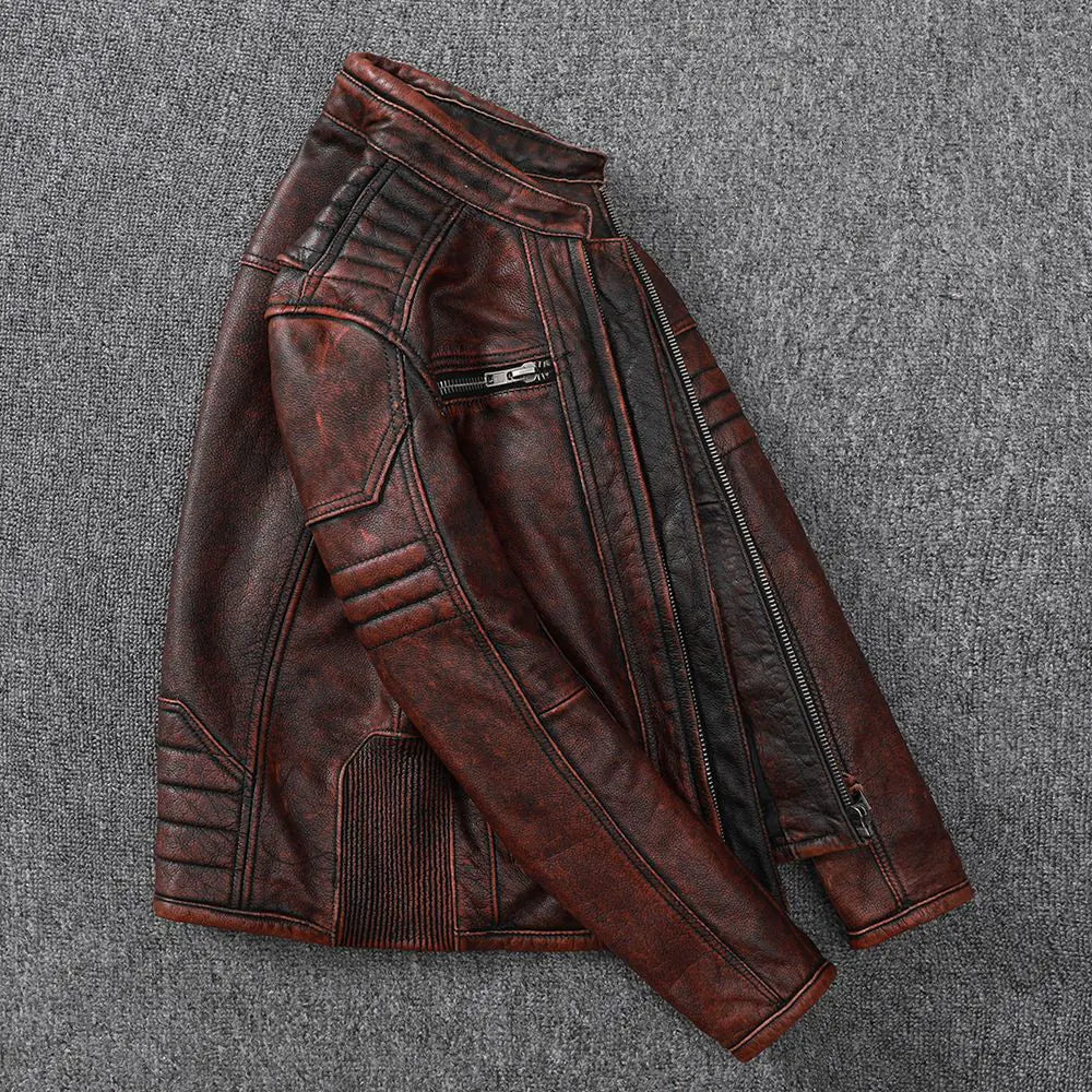 Harley Motorcycle Jacket in Vintage Genuine Leather
