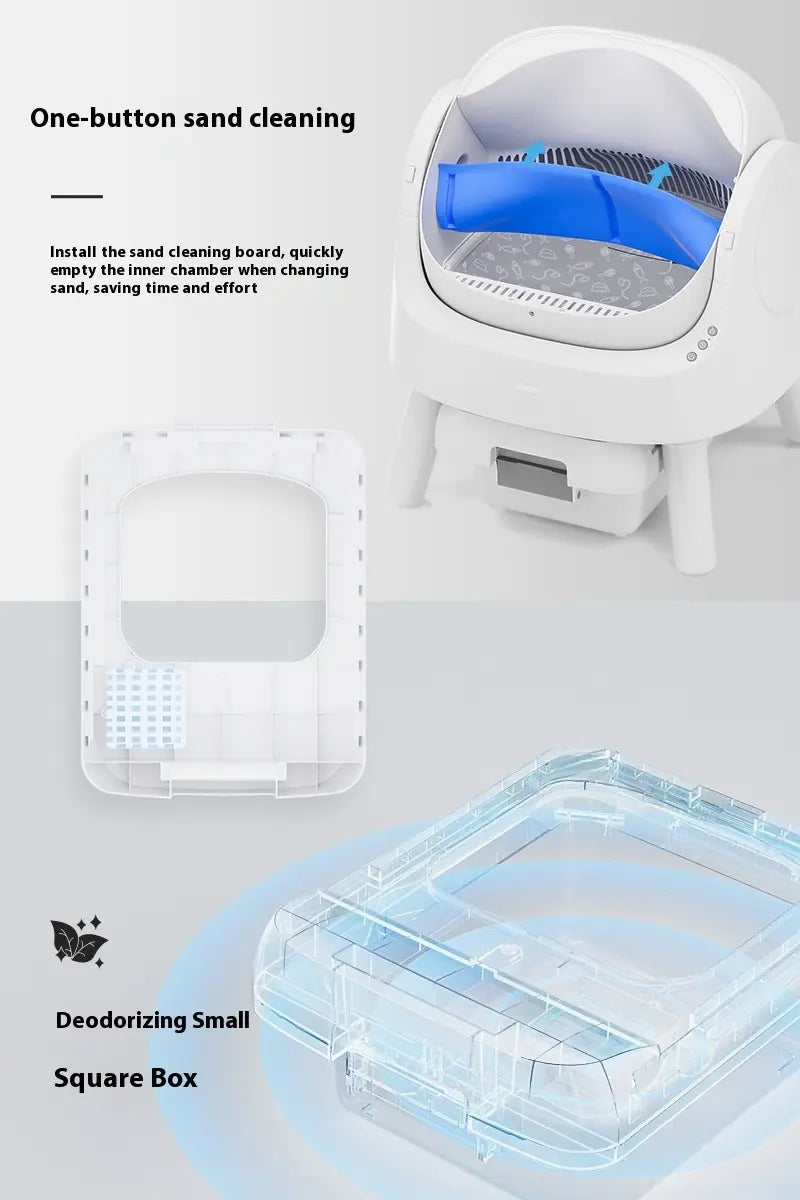 Open Automatic Self-Cleaning Litter Box (White)