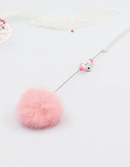Load image into Gallery viewer, Colorful Pom Pom Cat Teaser Wand with Bell Toy
